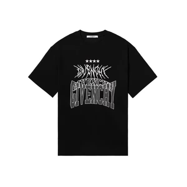 지방시 남성 크루넥 블랙 반팔티 - Mens Black Tshirts - giv0721x - 1
