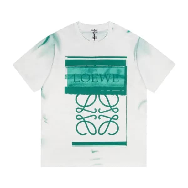 로에베 남성 이니셜 화이트 반팔티 - Mens White Tshirts - loe0163x - 1