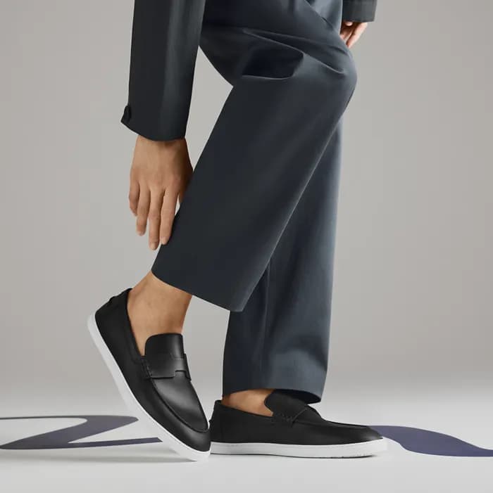 에르메스 남성 모던 블랙 로퍼 - Mens Black Loafer - her0780x - 1