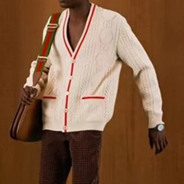 구찌 남/녀 브이넥 아이보리 가디건 - Gucci Unisex Ivory Cardigan … - 1