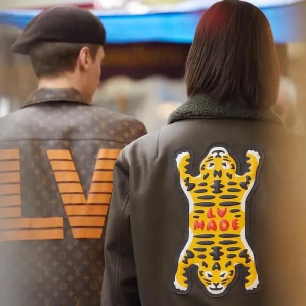 루이비통 남성 카키 가죽 자켓 - Louis vuitton Mens Khaki Jacket… - 1