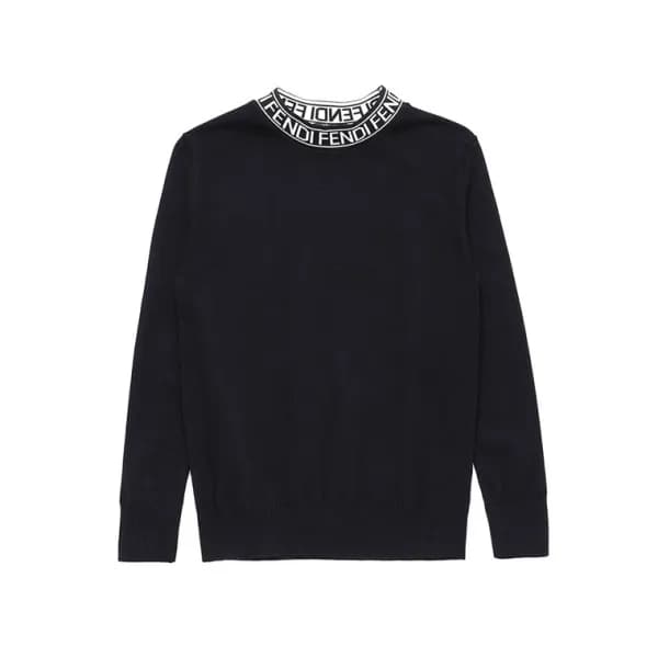 펜디 남성 트렌디 블랙 니트 - Fendi Mens Black Sweaters - fen0… - 1