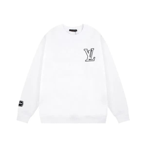루이비통 남성 모던 화이트 맨투맨 - Louis vuitton Mens White Tshi… - 1