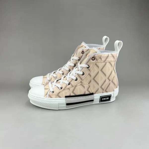 디올 남/녀 베이지 하이탑 스니커즈 - Dior Unisex Beige Sneakers -… - 1