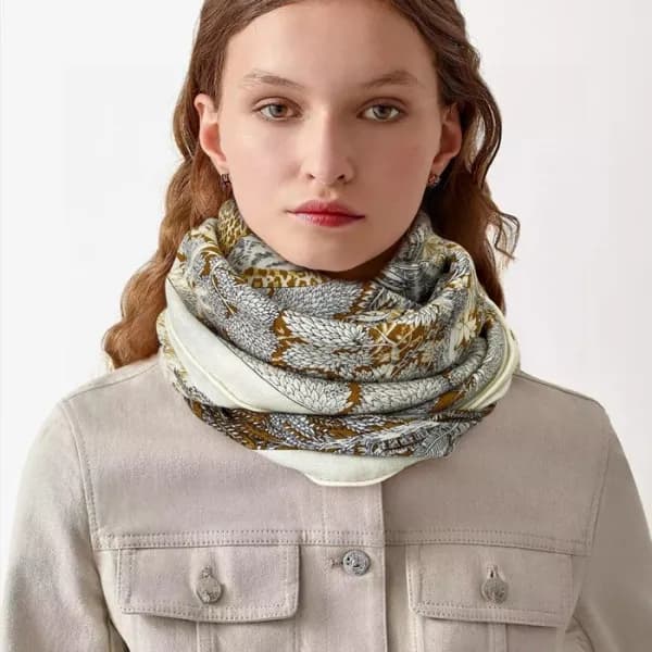에르메스 여성 베이지 머플러 - Hermes Womens Beige Sarf - her91… - 1