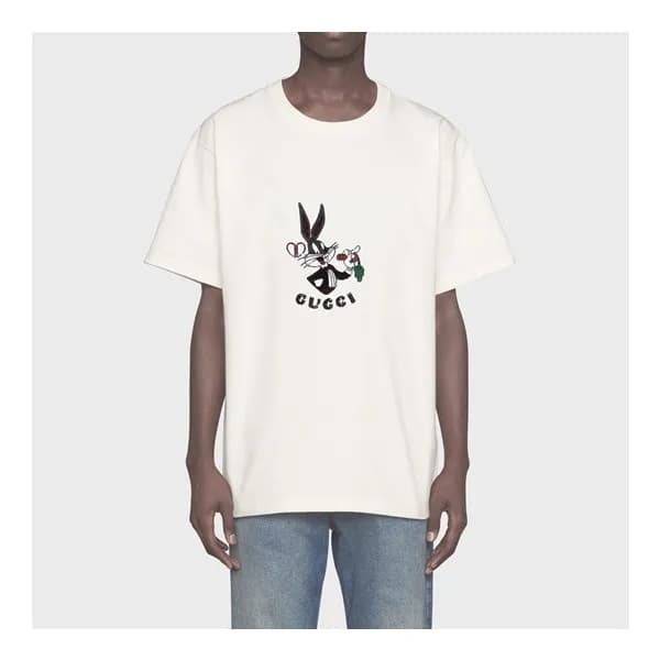 구찌 남/녀 화이트 크루넥 반팔티 - Gucci Unisex White Short slee… - 1