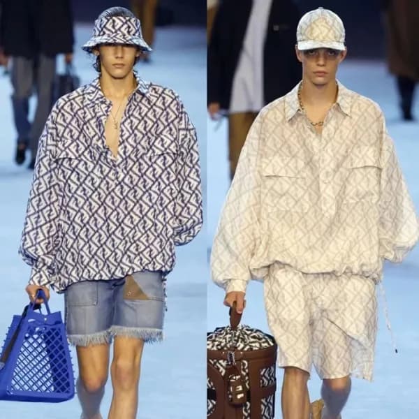 펜디 남성 블루 셔츠 - Fendi Mens Blue Tshirts - fe67x - 1