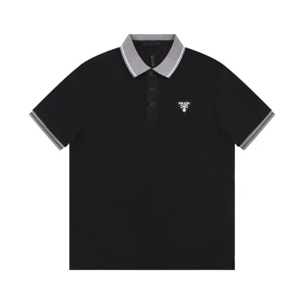 프라다 남/녀 블랙 폴로 반팔티 - Prada Unisex Black Short sleev… - 1