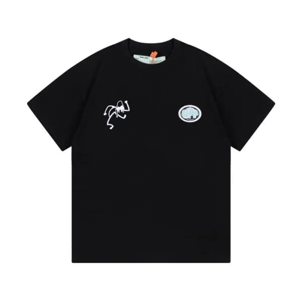 오프화이트 남성 모던 블랙 반팔티 - Off white Mens Black Short sl… - 1