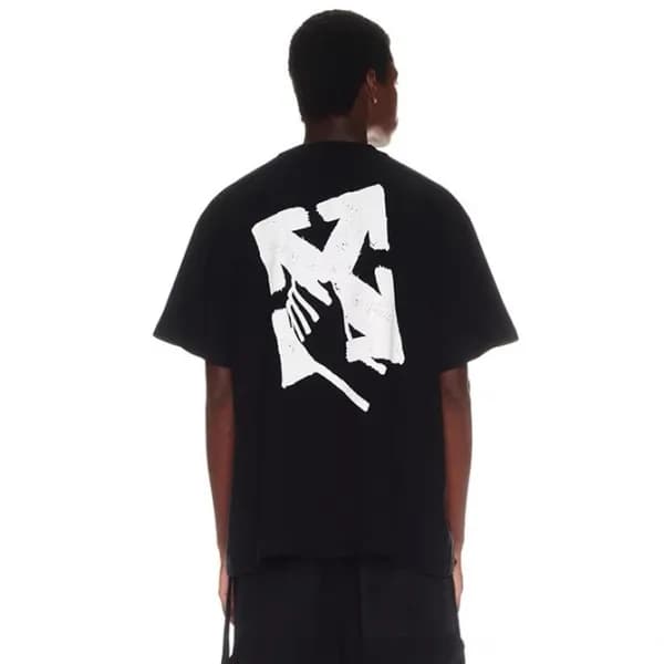 오프화이트 남성 모던 블랙 반팔티 - Off white Mens Black Short sl… - 1