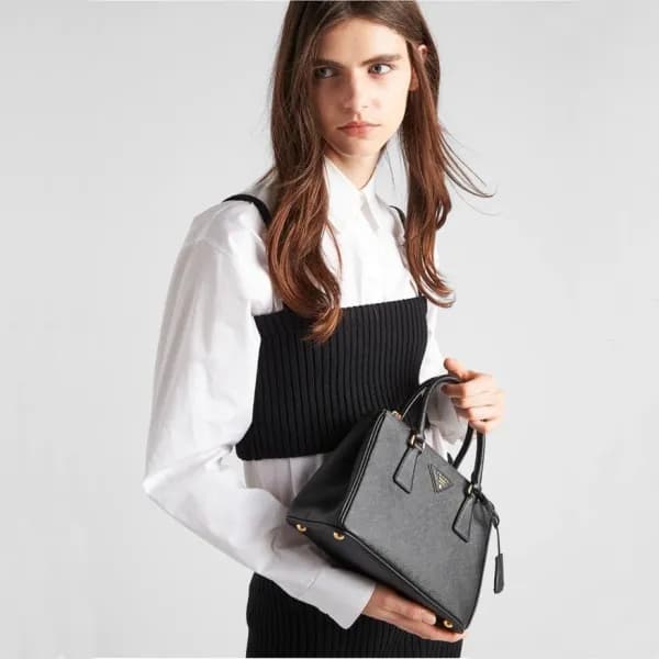 프라다 여성 블랙 더블백 - Prada Womens Black Double Bag - pr… - 1