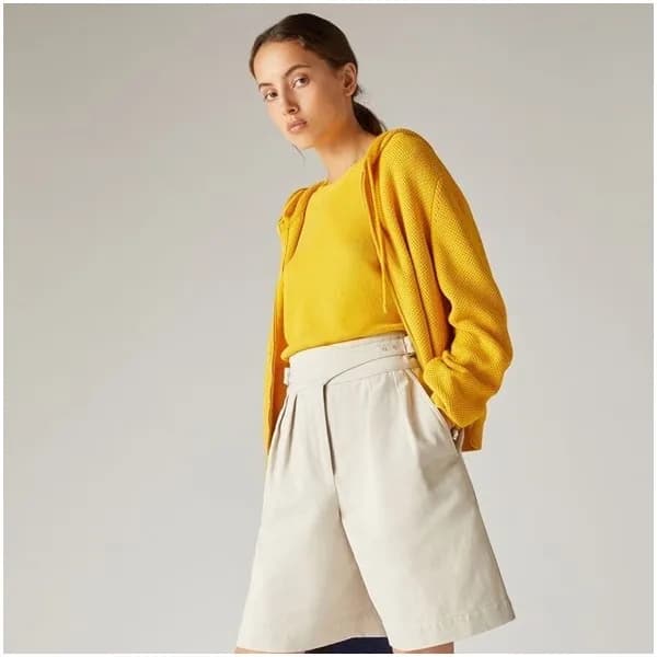 로로피아나 여성 옐로우 반팔티 - Loro Piana Womens Yellow Short … - 1