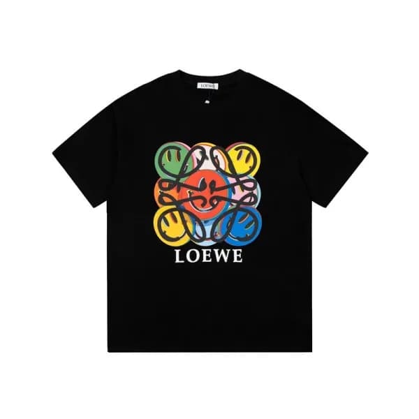 로에베 남/녀 블랙 반팔티 - Loewe Unisex Black Short sleeved … - 1