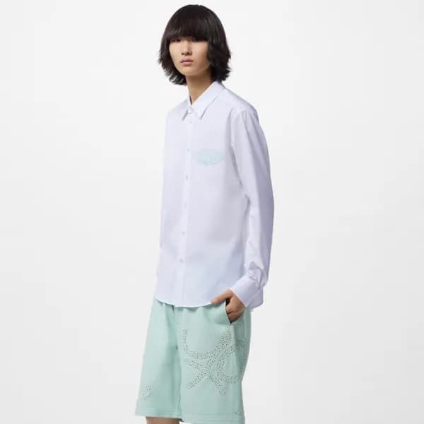 루이비통 남성 화이트 셔츠 - Louis vuitton Mens White Tshirts … - 1
