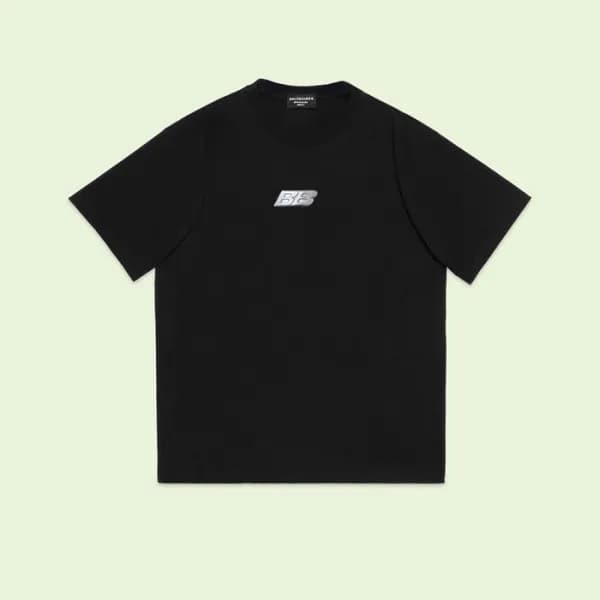 발렌시아가 남성 블랙 크루넥 반팔티 - Balenciaga Mens Black Short … - 1