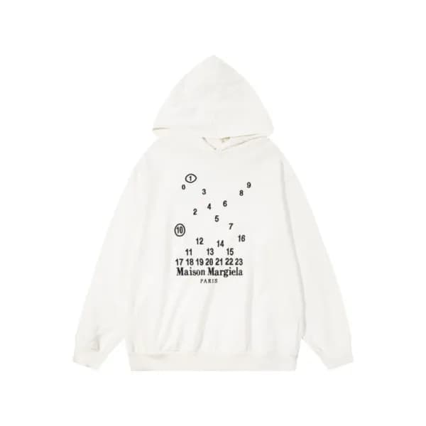 메종마르지엘라 남성 화이트 후드티 - Maison margiela Mens White Ho… - 1