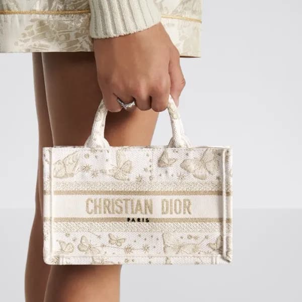 디올 여성 골드 미니 북토트 - Dior Womens Gold Book Tote - dib… - 1
