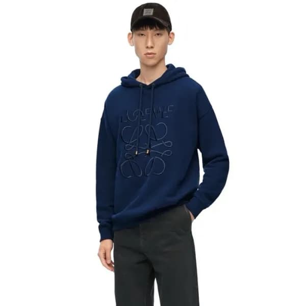로에베 남성 네이비 후드티 - Loewe Mens Navy Hoodie - loc176x - 1