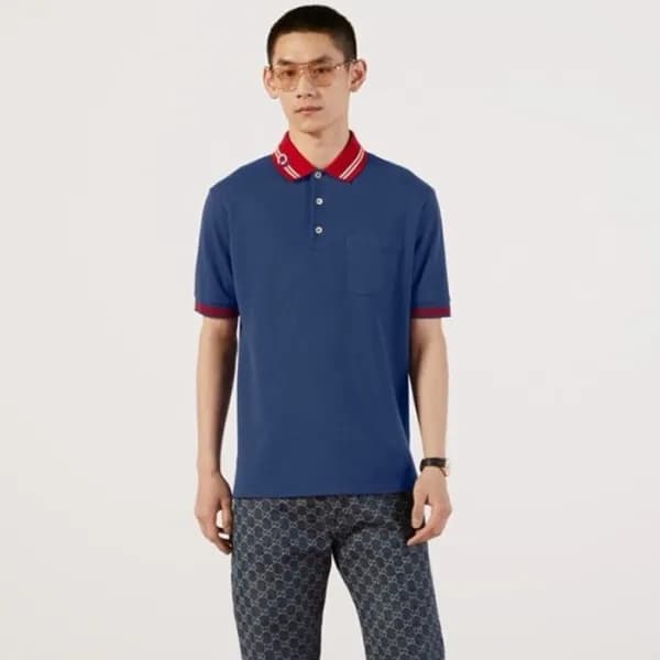 구찌 남성 블루 폴로 반팔티 - Gucci Mens Polo Short sleeved Ts…