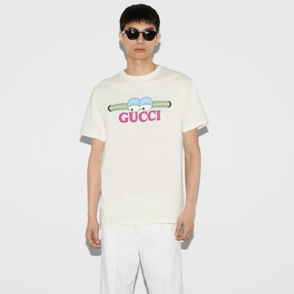 구찌 남성 화이트 티셔츠 - Gucci Unisex White Tshirts - guc34… - 1