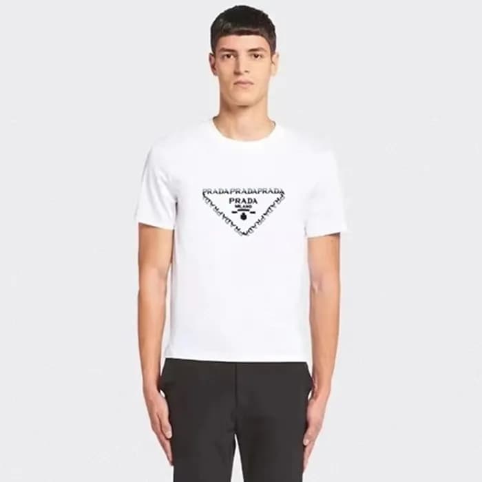 프라다 남/녀 화이트 티셔츠 - Prada Unisex White Tshirts - prc… - 1