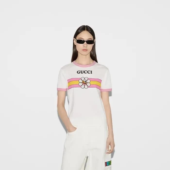 구찌 여성 화이트 티셔츠 - Gucci Womens White Tshirts - guc34… - 1