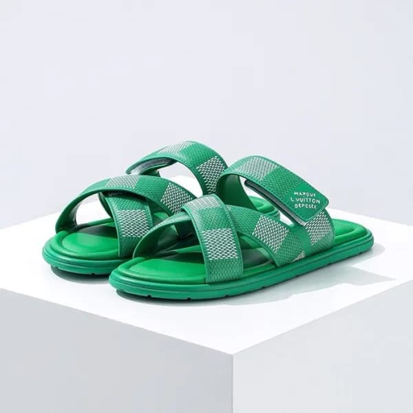 루이비통 남성 그린 슬리퍼 - Louis vuitton Mens Green Slippers… - 1