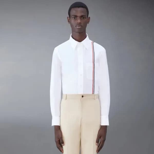톰브라운 남성 화이트 셔츠 - Thom Browne Mens White Dress Shir… - 1