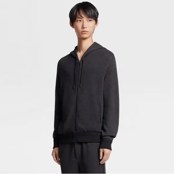 에르메네질도 제냐 남성 집업 후드티 - Ermenegildo Zegna Mens Zip-u… - 1