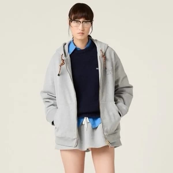 Miumiu Womens Zip-up Hoodie - 미우미우 여성 집업 후드티 - mic… - 1