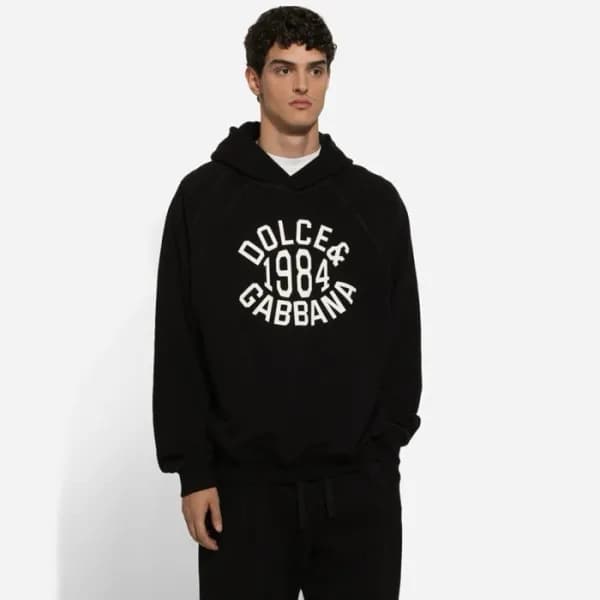 돌체앤가바나 남성 블랙 후디 - Dolce&Gabbana Mens Black Hoodie … - 1