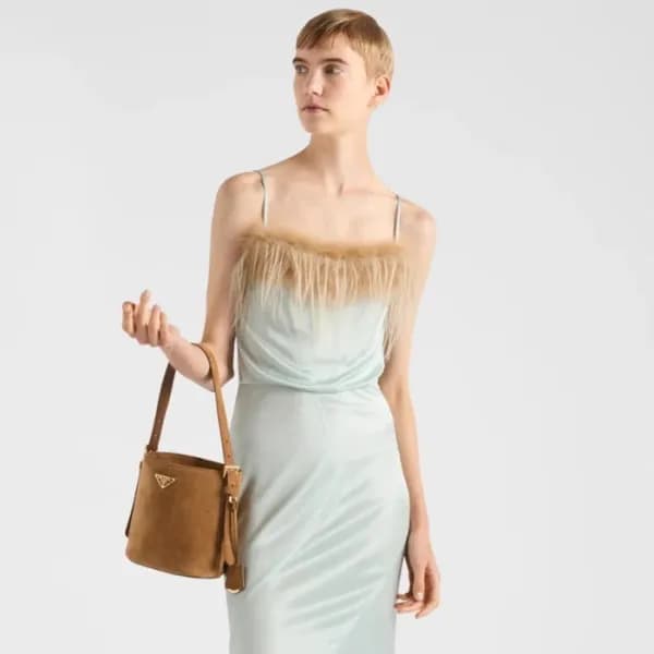 프라다 여성 스웨이드 미니 버킷백 - Prada Womens Mini Bucket Bag… - 1