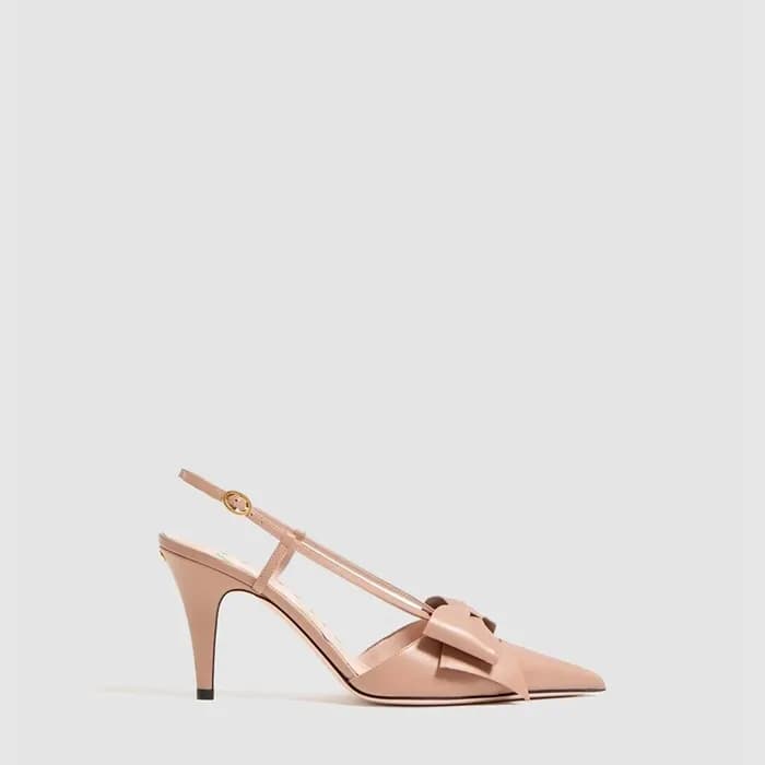 발렌티노 여성 보와우 무아레 패브릭 슬링백 펌프스 - Valentino Womens Bow… - 1