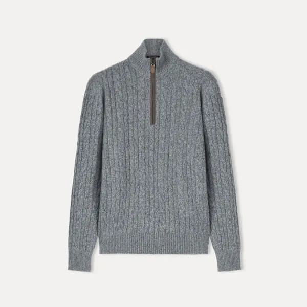 로로피아나 남성 집업 스웨터 - Loro Piana Mens Zip-up Sweater -… - 1
