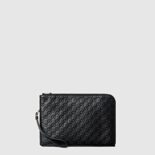 구찌 남성 GG 엠블럼 파우치 - Gucci Mens GG Emblem Pouch - gu… - 1