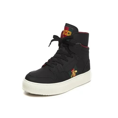 GUCCI 2018 MENS LEATHER HONEY BEE ANKLE SKEAKERS -… - 1