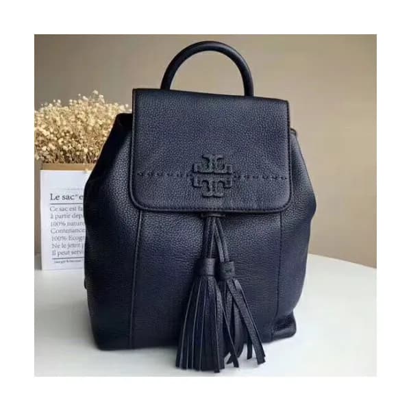 Tory Burch Leather Blue Tassel Back Pack,27cm - 토리… - 1