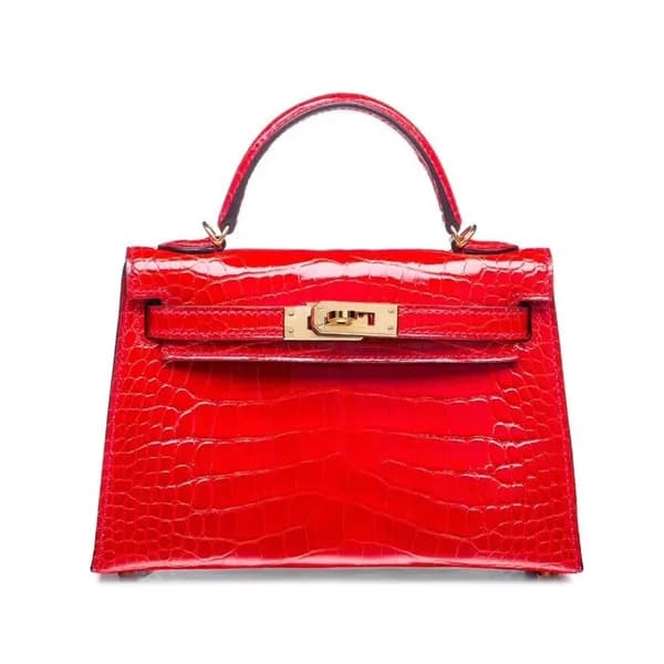 Hermes Mini Kelly 2 Crocodile Leather Tote Shoulde… - 1