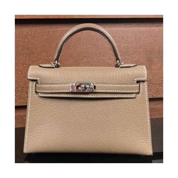 Hermes Mini Kelly 2 Goat Skin Tote Shoulder Bag , … - 1