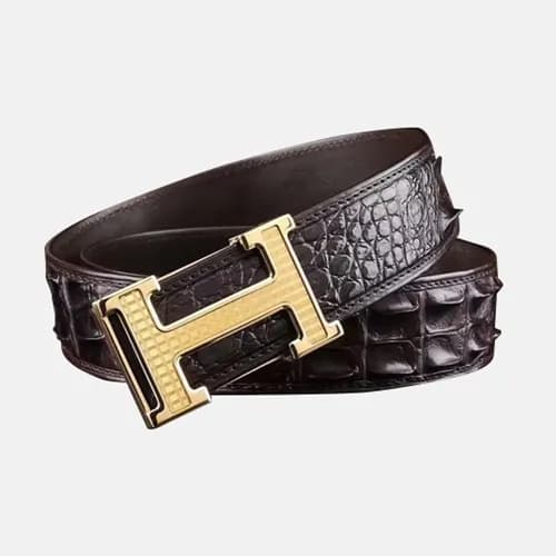 Hermes 2019 Mens Initial Logo Leather Belt - 에르메스 … - 1