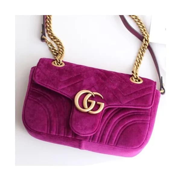 Gucci GG Marmont Matlase Velvet Women Shoulder Bag… - 1