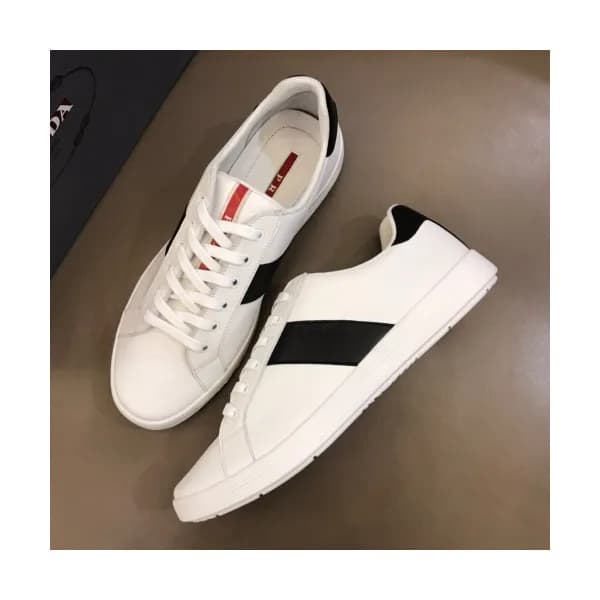 Prada 2019 Mens Business Logo Leather Sneakers - 프… - 1