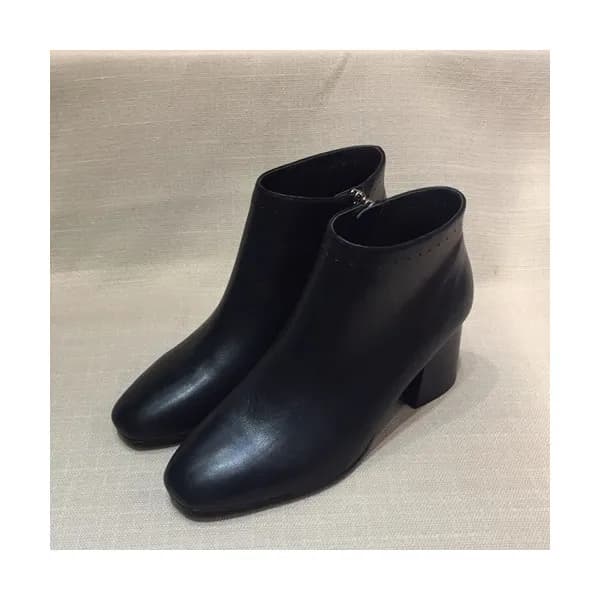 Hermes 2019 Ladies Leather Middle Heel Boots - 에르… - 1
