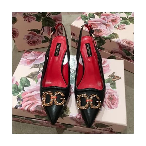 Dolce&Gabbana 2019 Ladies Leather Middle Heel Sli… - 1