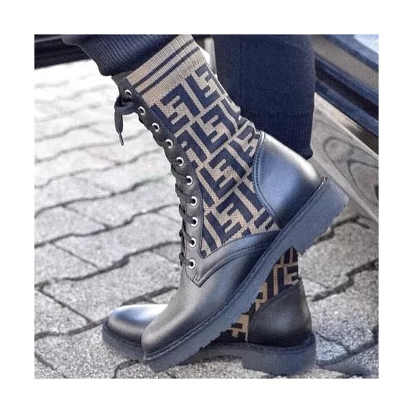 Fendi 2019 Ladies Leather & Knit Boots - 펜디 2019 여… - 1