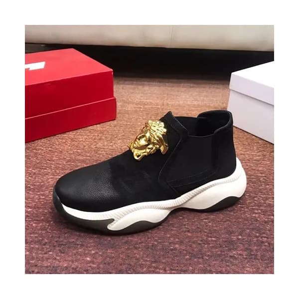 Versace 2019 Mens Leather Sneakers - 베르사체 2019 남성용… - 1