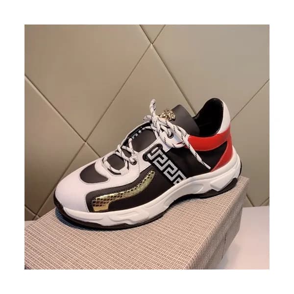 Versace 2019 Mens Leather Sneakers - 베르사체 2019 남성용… - 1