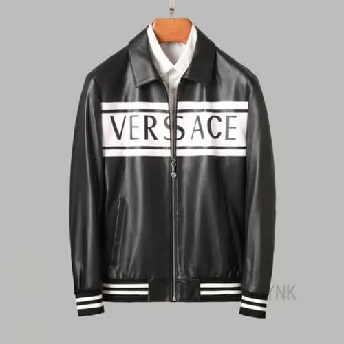 [베르사체]Versace 2020 Logo Mens Casual Leather Jacket… - 1