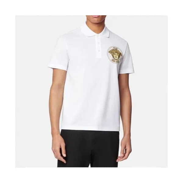 [추천템]Versace Mens Logo Short Sleeved Tshirts Blac… - 1