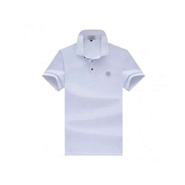 Hermes Mens Crew-neck Short Sleeved Tshirts White… - 1